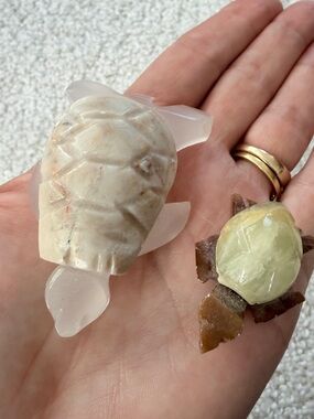Hand Carved Stone and Wood Turtle Figurines $13 ea or 3 for $30